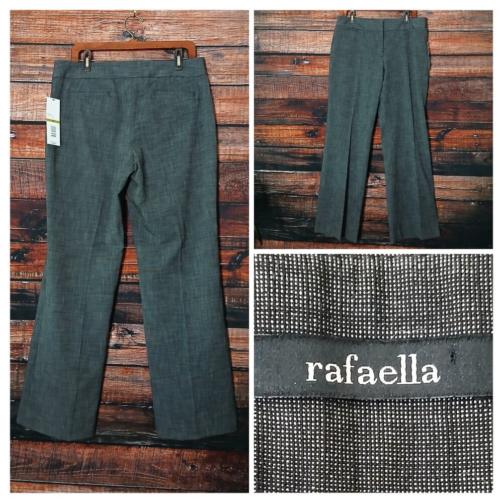 NWT Rafaella Dress Pants 14 Modern Fit Wide Leg Gray Office